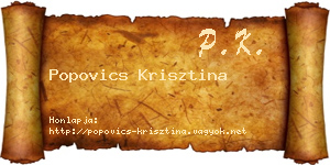 Popovics Krisztina névjegykártya